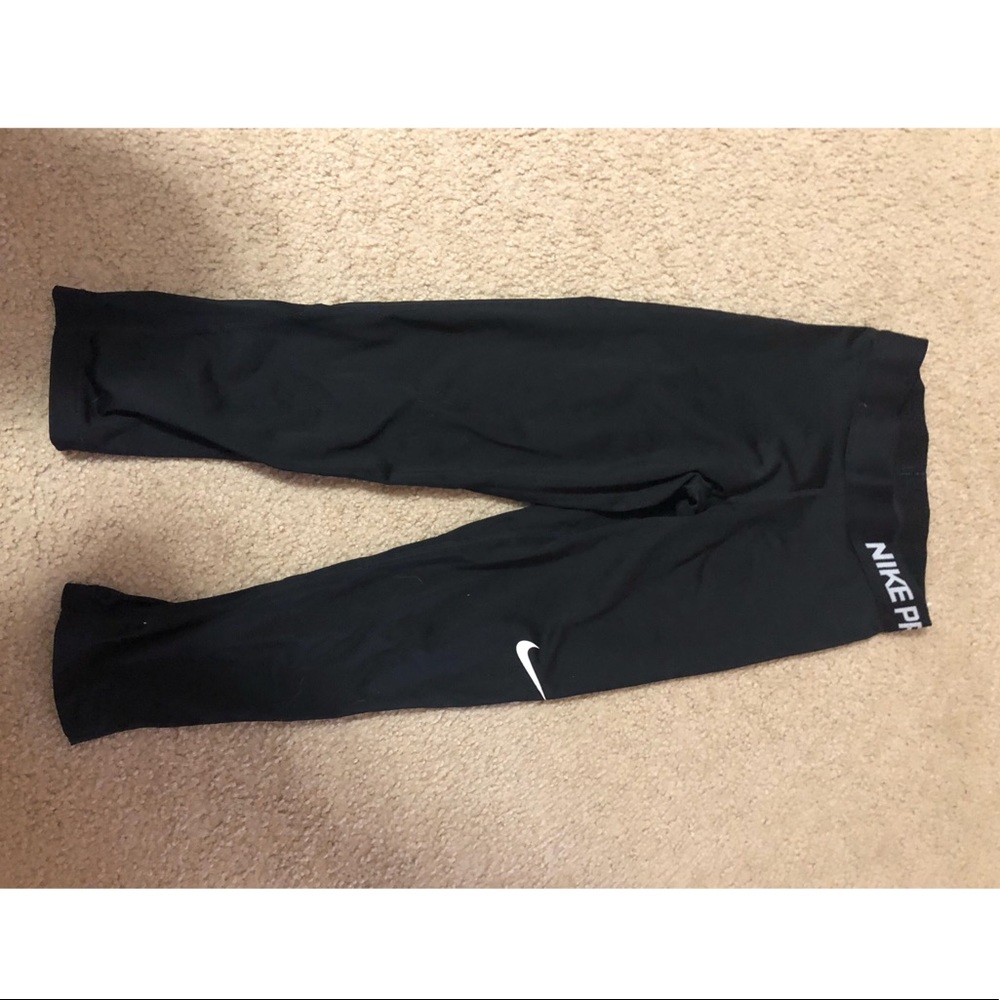 Nike pro cropped black leggings XS